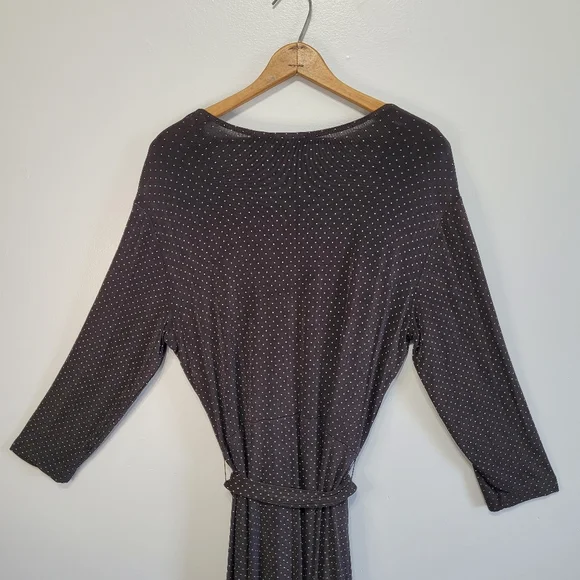 Chico's Travelers Black Polka Dot Wrap Style Dress Size 3 - Picture 12 of 16